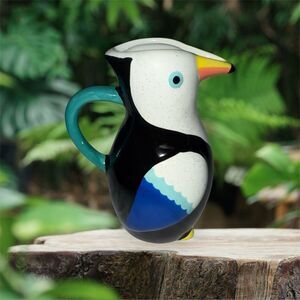 Toucan Decorative Watering Pitcher Art Deco Luxe Tropical Home Decor Gift